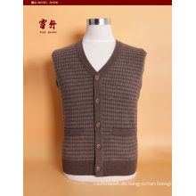 Yak Wolle / Cashmere V-Ausschnitt Strickjacke Langarm Pullover / Kleidung / Garment / Strickwaren